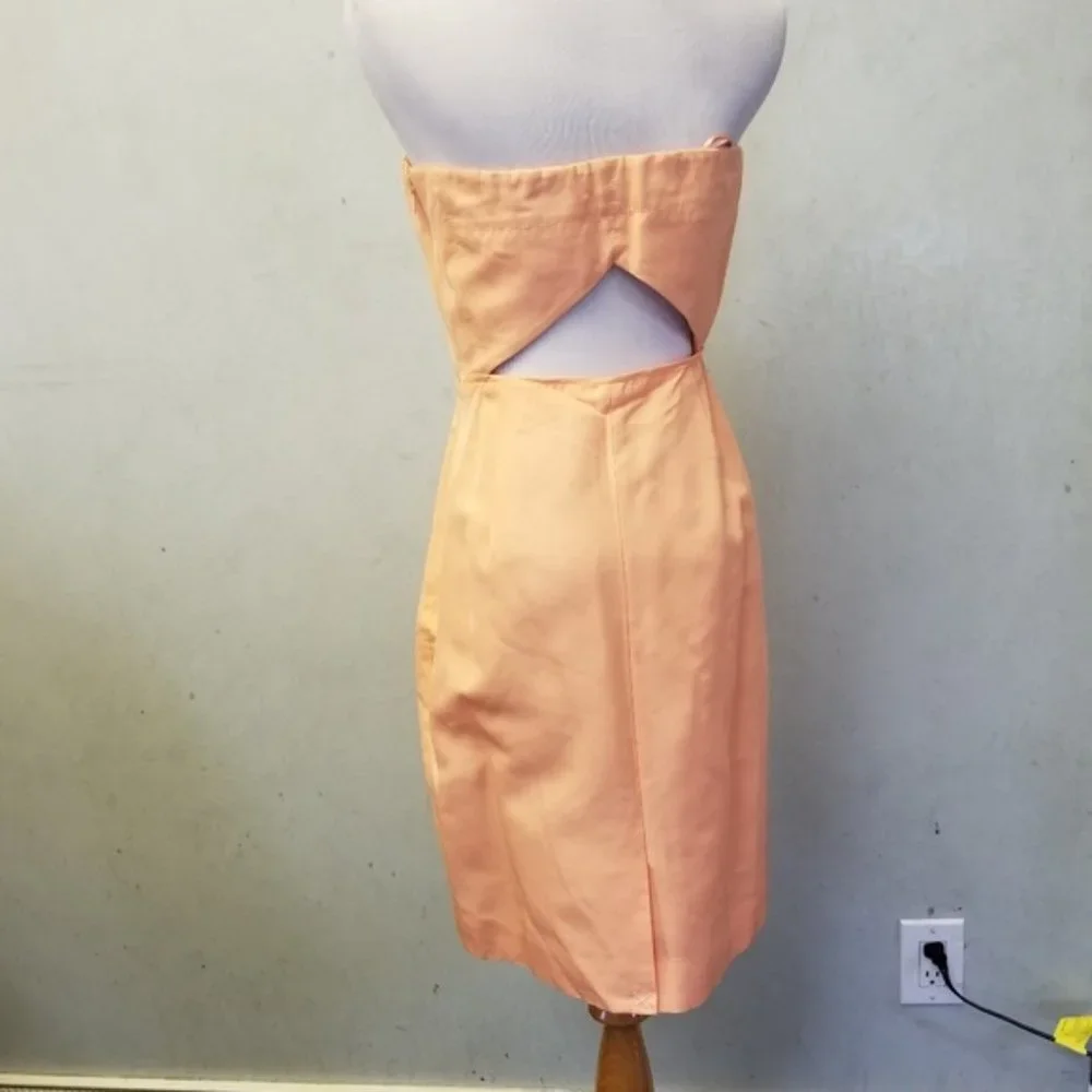 NWT J.Crew Tube top open back PEACH dress women's size 4 (U23) - Picture 6 of 8